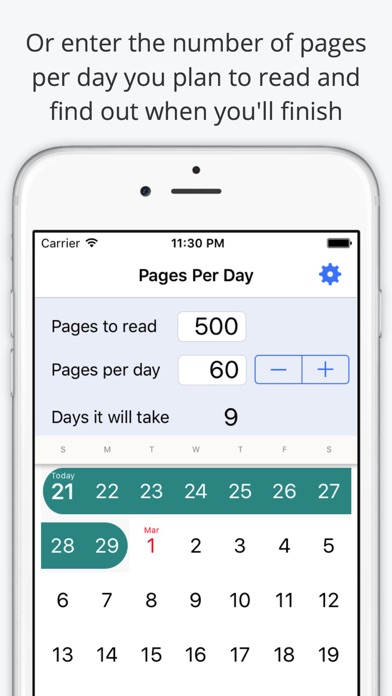 Pages Per Day Screenshot