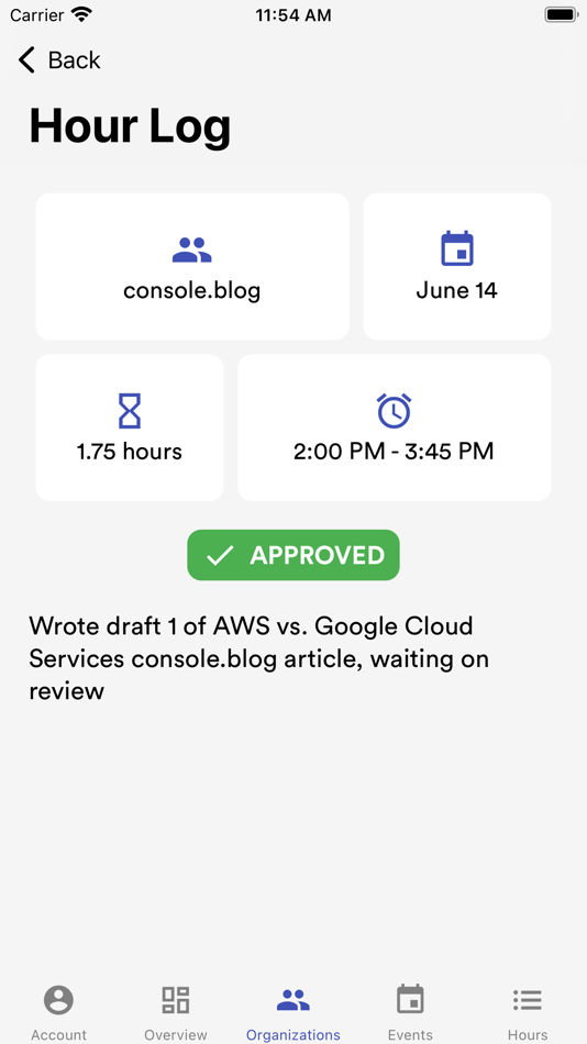 #8. Voluntime - Hour Logs (iOS) Podle: Ashvin Mittal