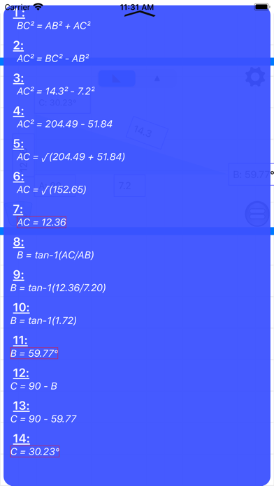 Triangle & Angle calculator Screenshot