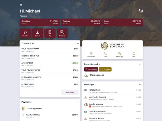 My NSB iPad screenshot 1 - Finance app