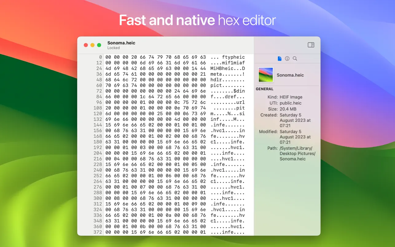 #1. HextEdit (macOS) 由: Finn Voorhees