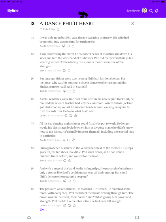 Byline: Multiplayer Writing iPad screenshot 4 - Entertainment app