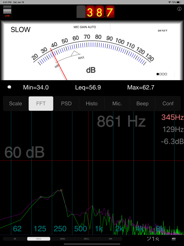 ‎SPLnFFT Noise Meter Screenshot
