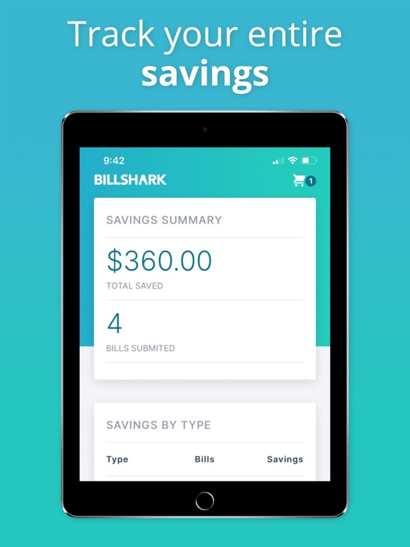 Billshark app iPad screenshot 6 - Finance app
