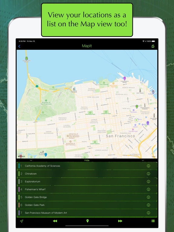 MapIt - Map Multiple Locations iPad screenshot 6 - Travel app