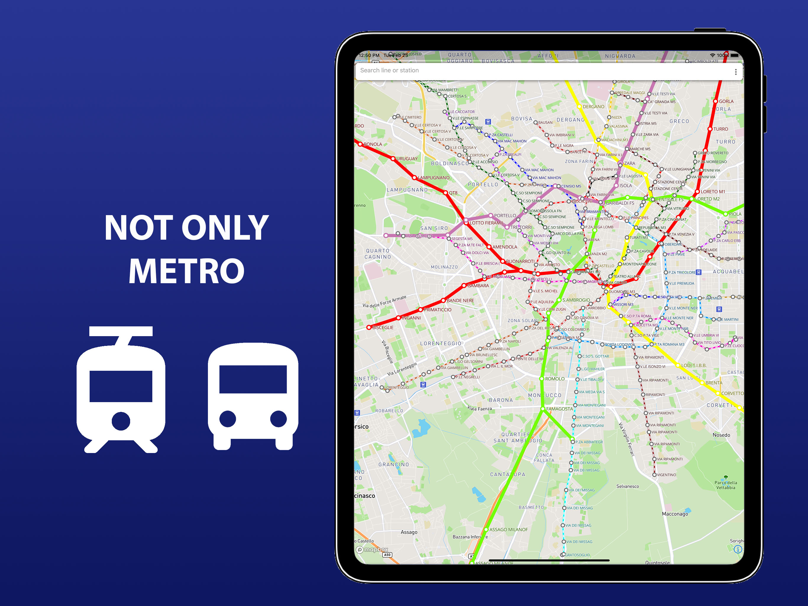 Public transport map Milan