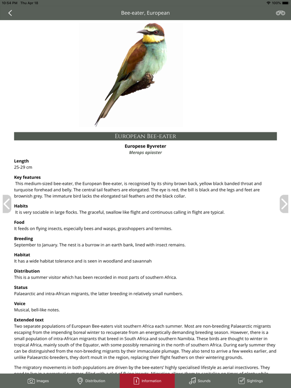 BirdPro iPad screenshot 5 - Reference app