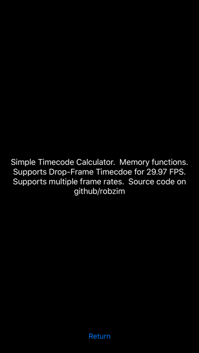 RZ Timecode Calculator Screenshot