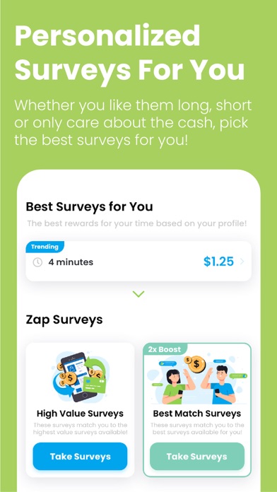 Zap Surveys - Earn Easy Money Screenshot