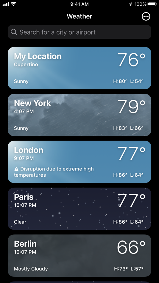 #1. Weather (iOS) 由: Apple