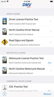 north carolina dmv test prep iphone screenshot 1