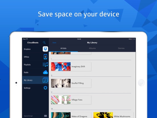CloudBeats Offline Music iPad app afbeelding 3