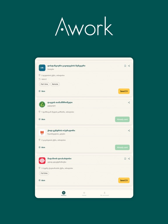 Awork App iPad screenshot 3 - Business app