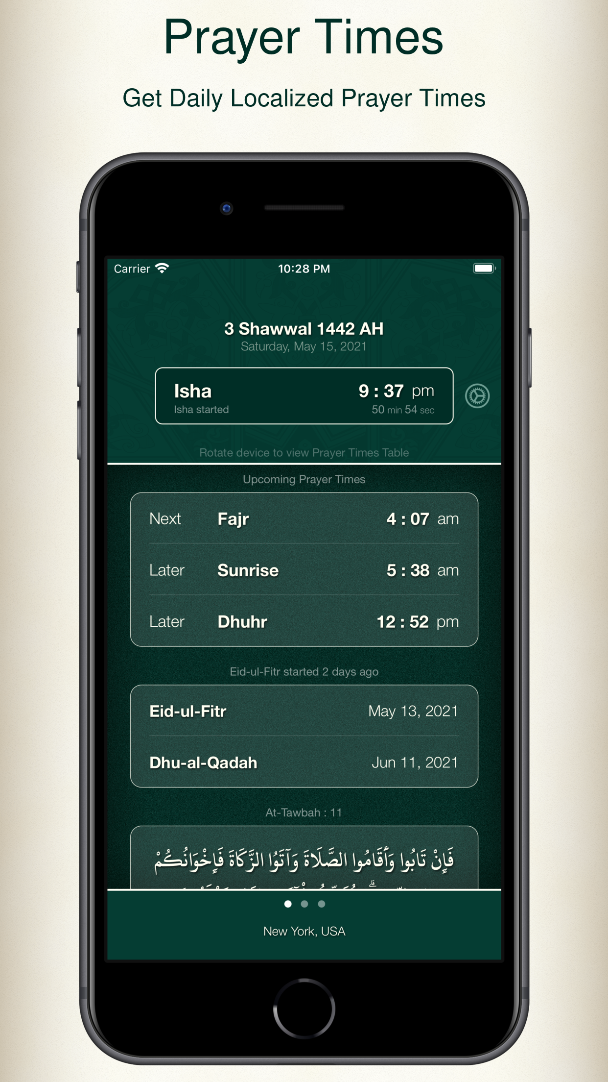 Prayer Times -  مواقيت الصلاة