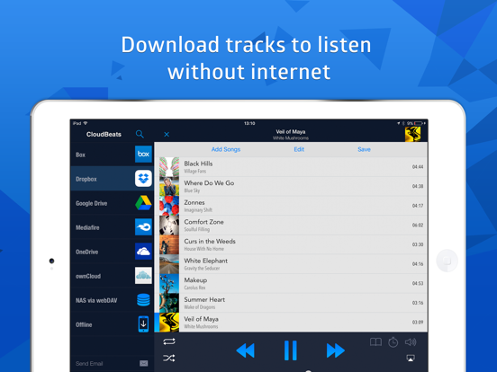 CloudBeats: Cloud Music Player iPad app afbeelding 4