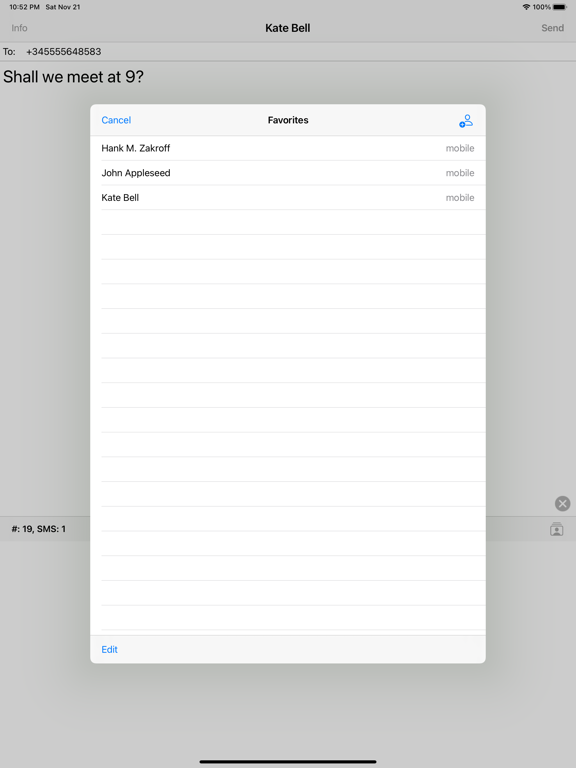 SMS touch iPad app afbeelding 2