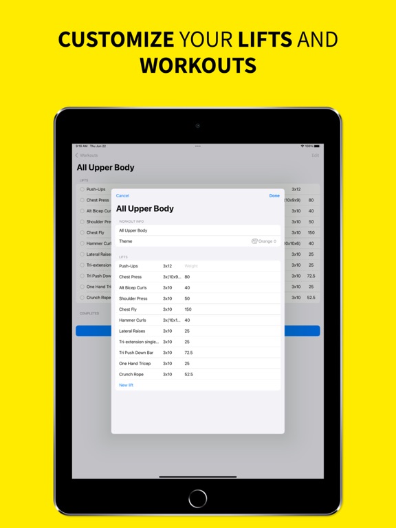 GymNotes+ iPad screenshot 3 - Health & Fitness app