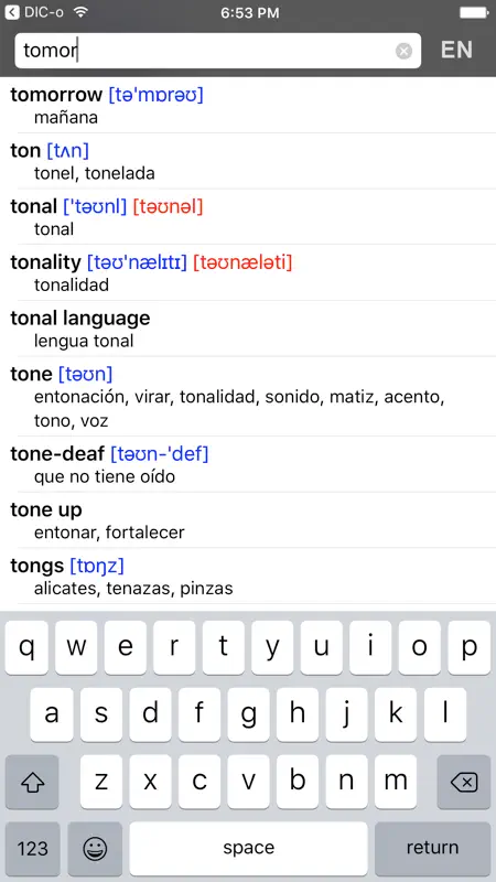 Spanish-English dict. - DIC-o screenshot 1 of 2