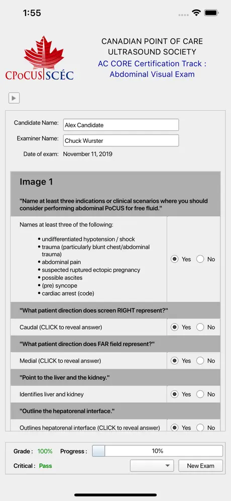 CPoCUS Exams