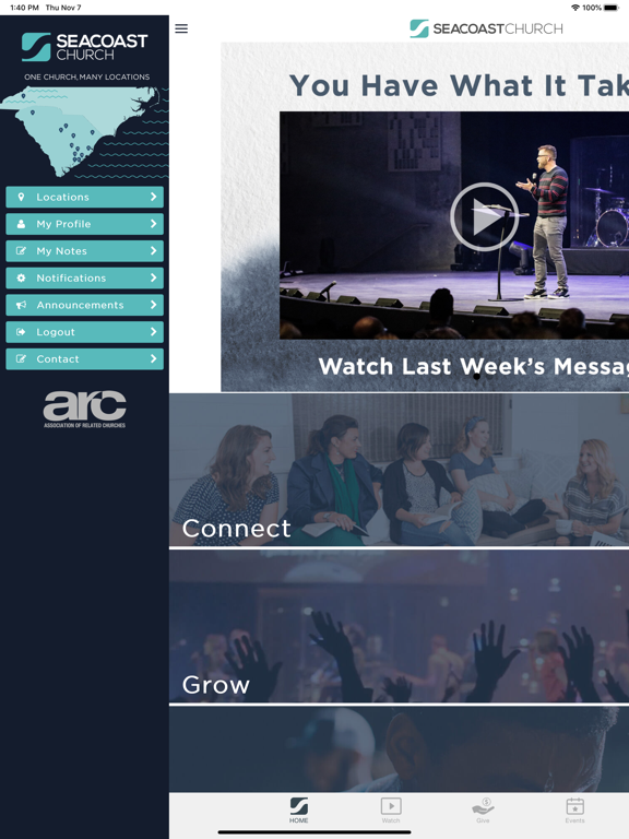 Seacoast Church iPad screenshot 2 - Lifestyle app