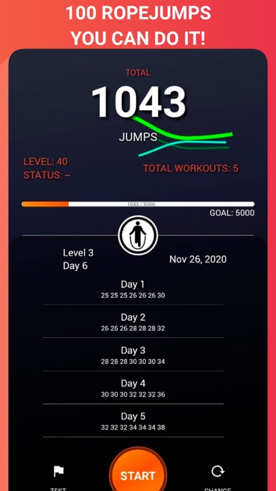 1000 Rope jumps workout plan Screenshot