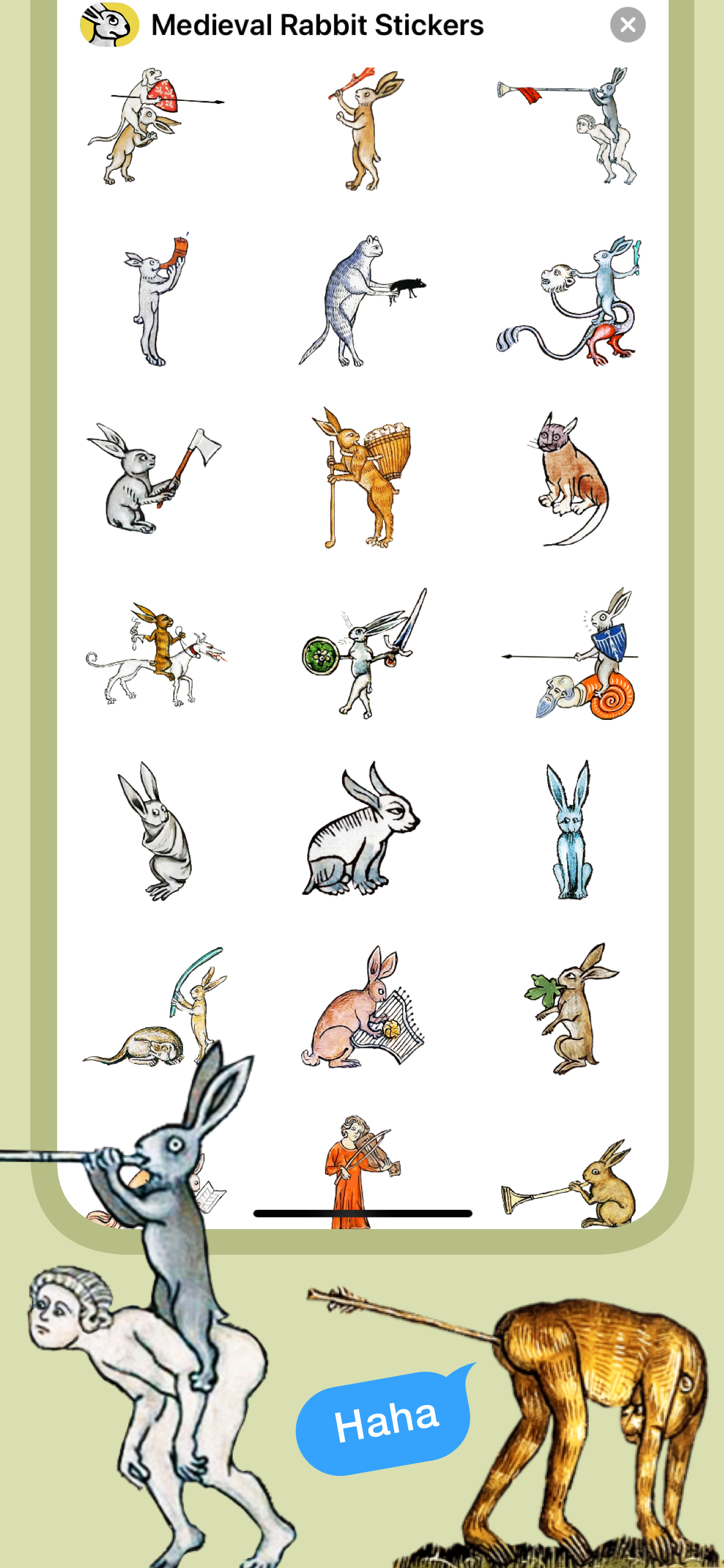 Medieval Rabbit Stickers