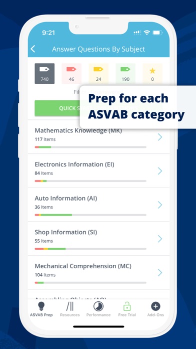 ASVAB Mastery | Practice Test Screenshot