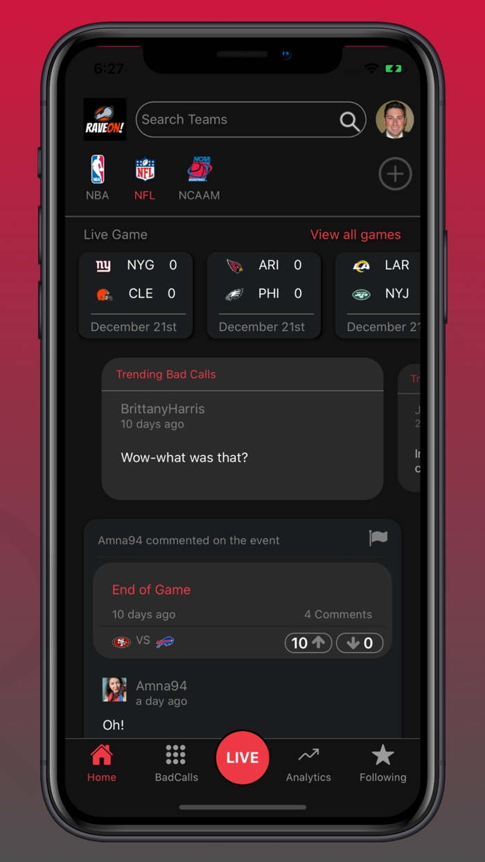 RaveOn — Sports Fans Be Heard