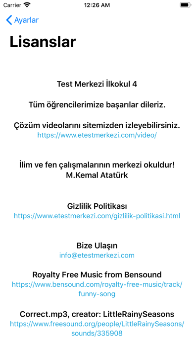 Test Merkezi İlkokul 4.Sınıf Screenshot