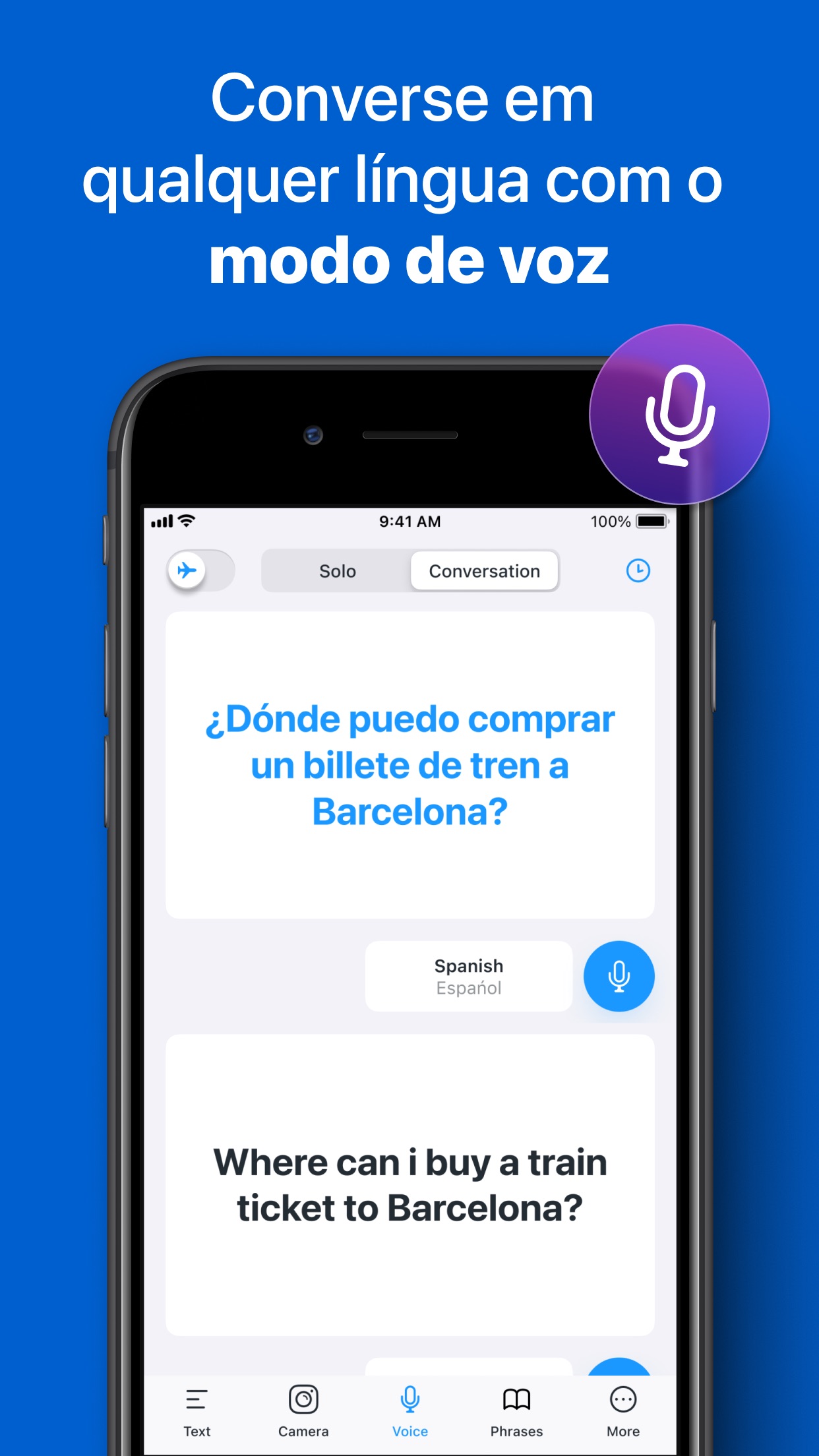 Screenshot do app Tradutor e Dicionário App