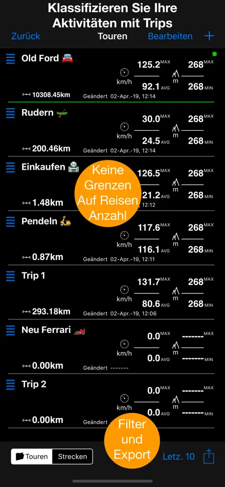 Tacho 55 Start. GPS Black Box