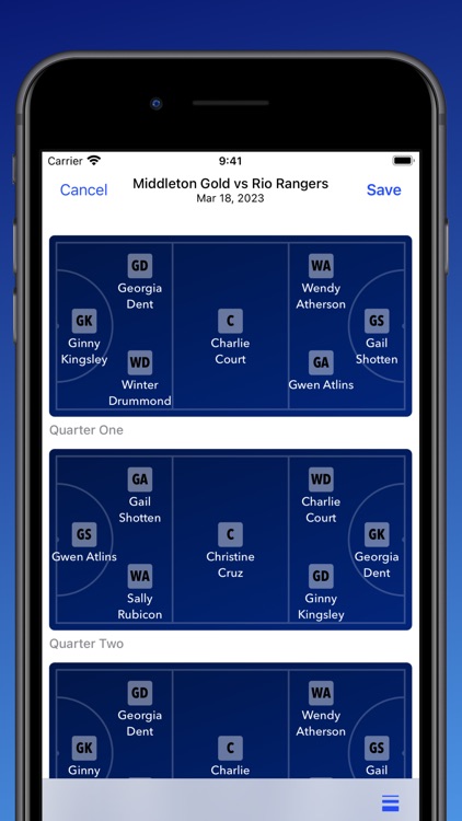 Netball - Team Roster & Stats