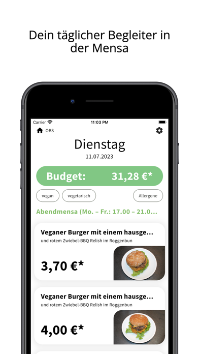 Mensa Gießen Screenshot