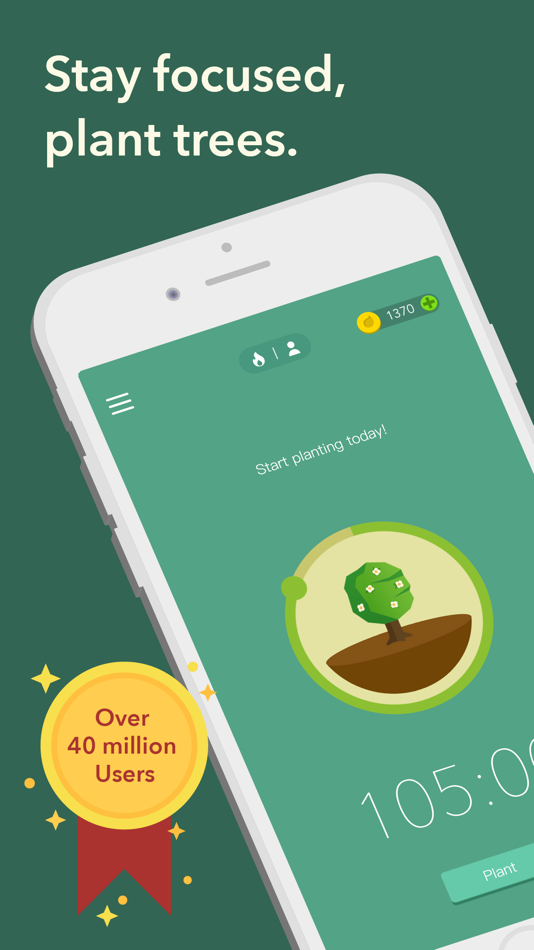 #1. Forest: Focus for Productivity (iOS) Podle: SEEKRTECH CO., LTD.