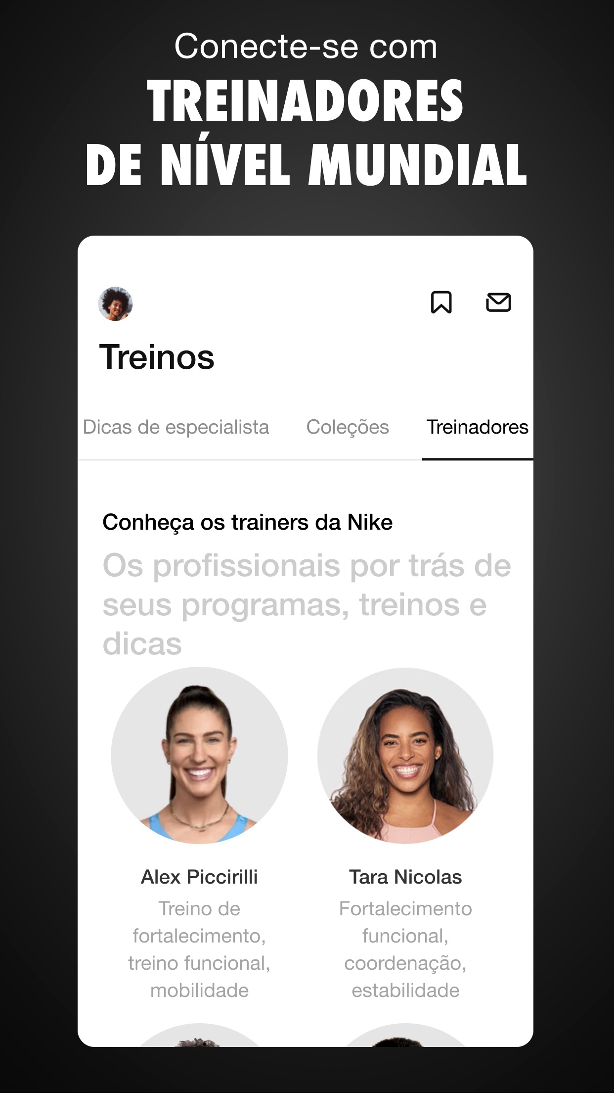 Screenshot do app Nike Training Club – Fitness