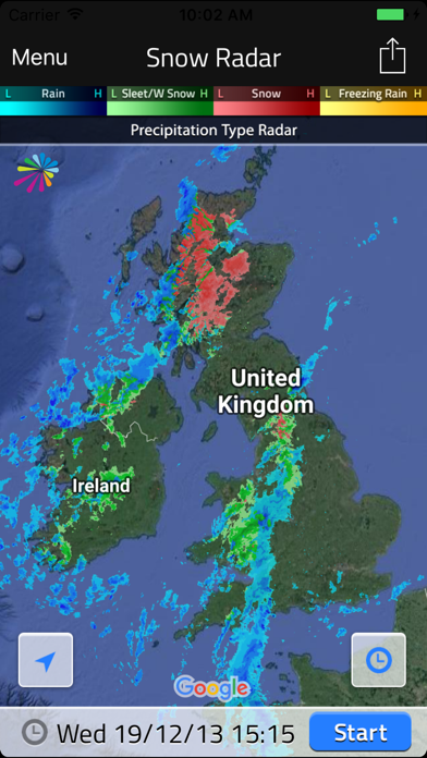 UK Snow Radar Screenshot