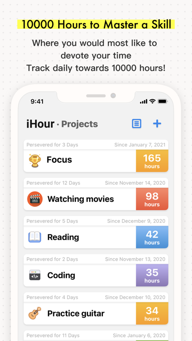 iHour - Focus Time Trackerのおすすめ画像4
