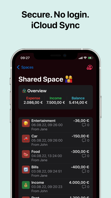 MoneySpaces Budget For Couples Screenshot