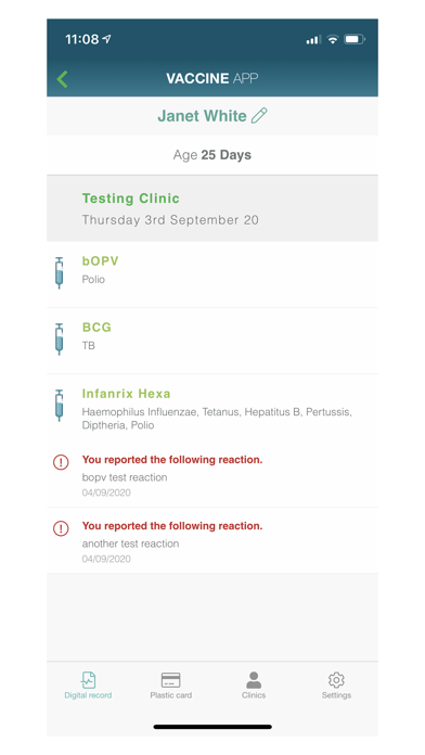 The Vaccine App Screenshot