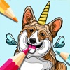 Dog Colouring Book for Adults icon