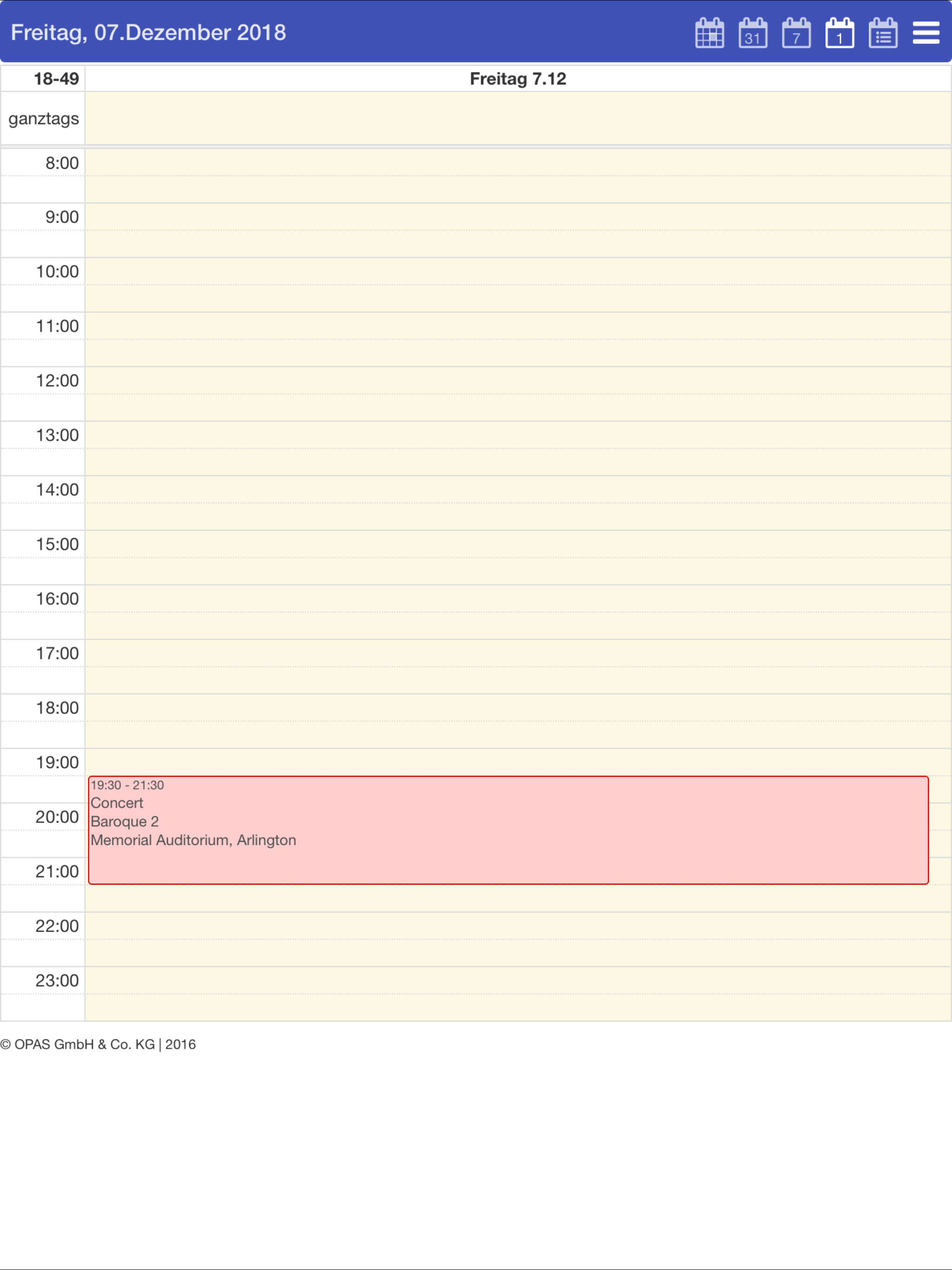 OPAS Calendar