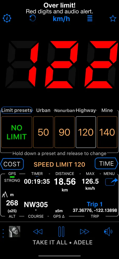 Speedometer 55 Start. GPS Box.