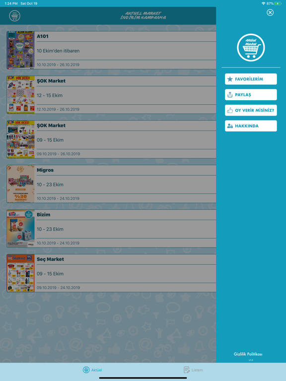 Aktüel Market indirim kampanya iPad screenshot 5 - Shopping app