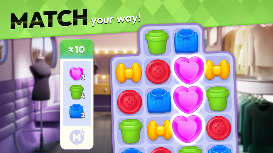 #6. Makeover Match - Swap & Style (iOS) 由: Tactile Games ApS