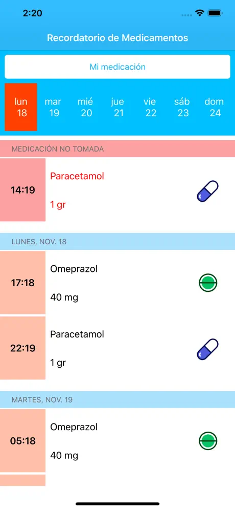 Recordatorio Medicamentos