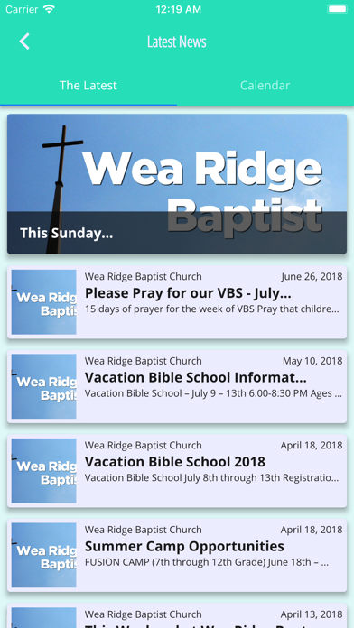 Wea Ridge Baptist Church Screenshot