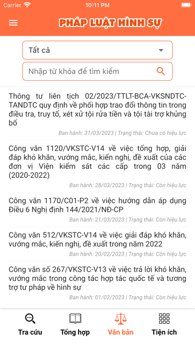 Pháp Luật Hình Sự Screenshot