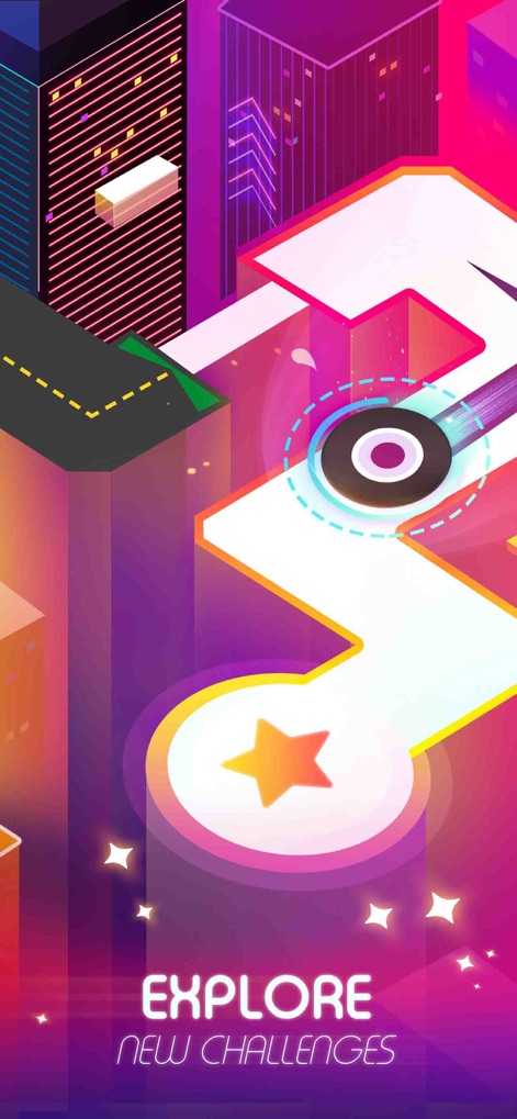 Dancing Ballz: Magic Tiles - Observe how players can collect stars within the app to unlock new content and explore evolving challenges across its dynamic game environments.