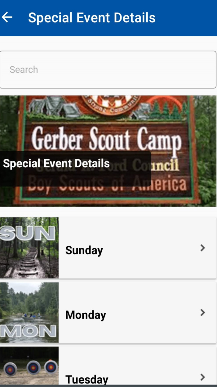 Gerber Scout Camp App