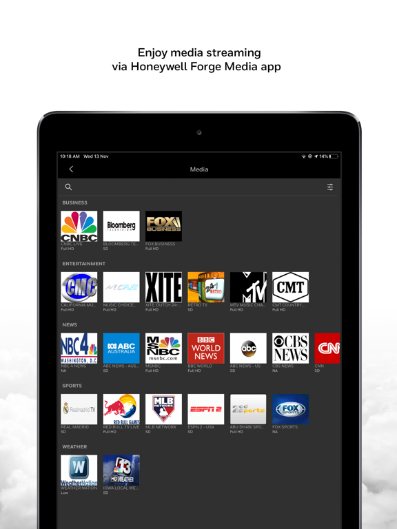 Honeywell Forge Cabin Network iPad screenshot 8 - Utilities app